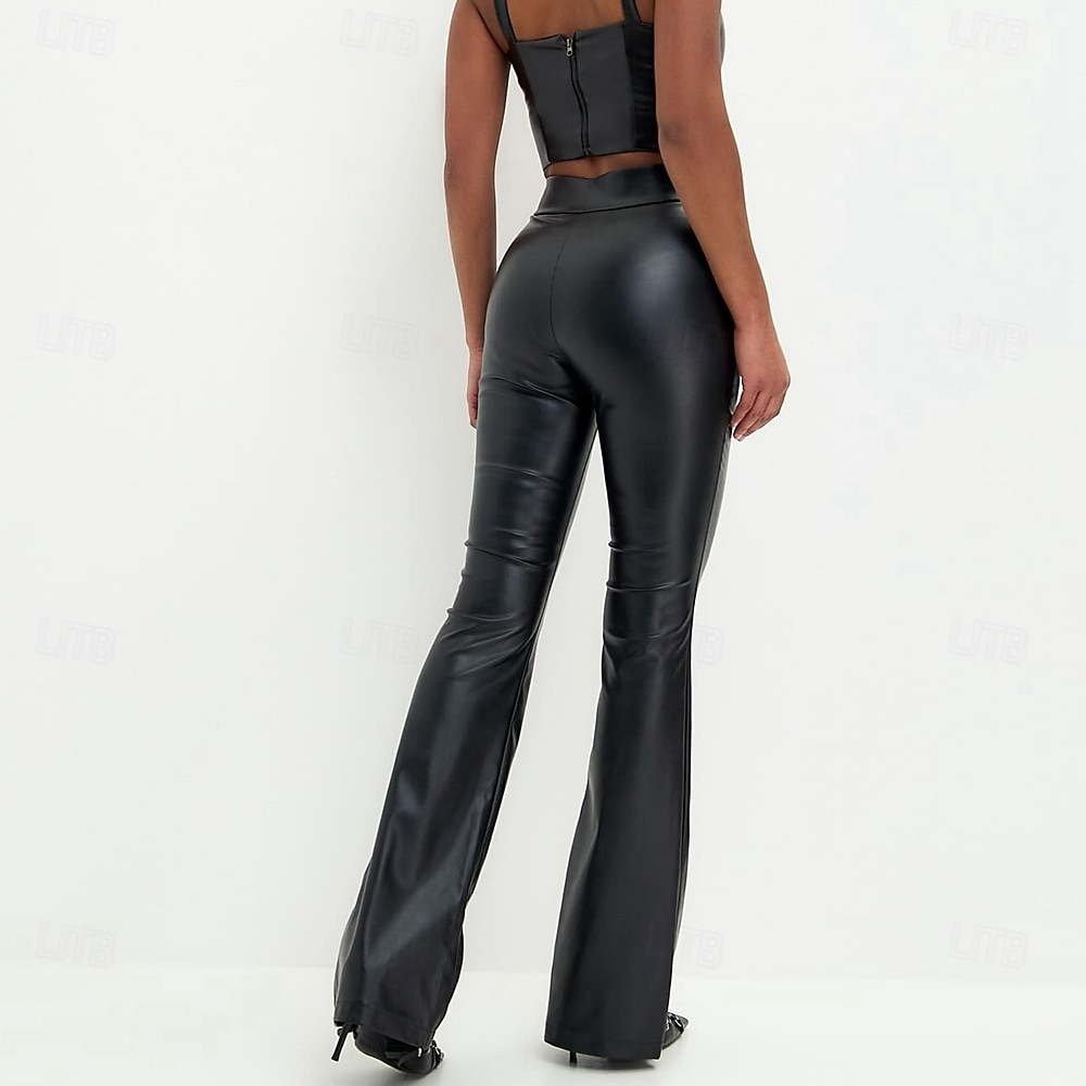 Retro / vintage Anii 1970 Pantaloni Bell Bottoms Pantaloni din PU Pantaloni evazați Disc Costume de fancy Pentru femei Halloween Carnaval Parada Mândriei Luna Mândriei Adulți Pantaloni 2026 - $26.99 –P6
