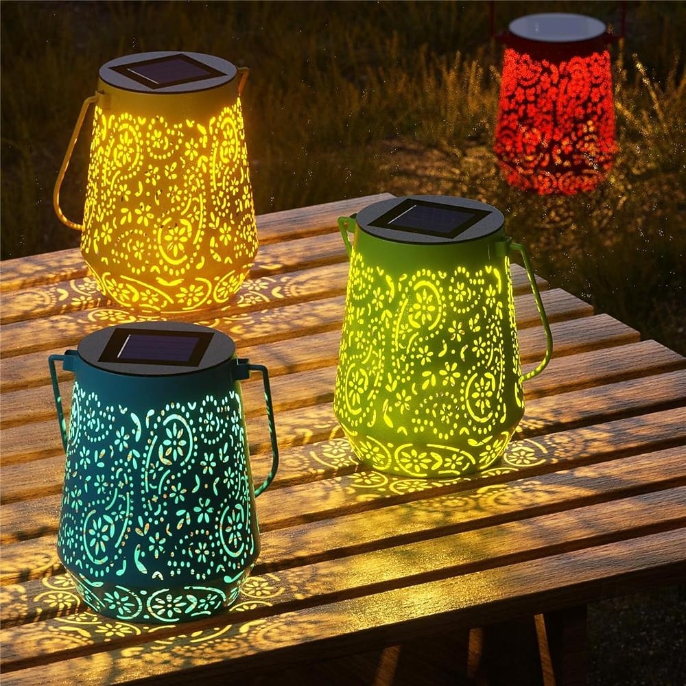 aurinkolyhdyt rauta ontto maisema koristevalaisin puutarha piha koristeellinen lamppu parveke ikkuna tunnelma ulkona yövalo 1kpl 2026 - $22.99 –P1