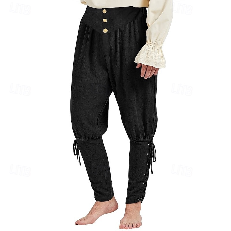 Retro Středověké Renesanční Pirátské kalhoty Ren Faire Pirát Rytíř Viking Jednobarevné Pánské Pirát Fantazie předvečer Všech svatých Karneval Plesová maškaráda Karneval Výkon Podium Dospělé Kalhoty 2025 - $30.99 –P5