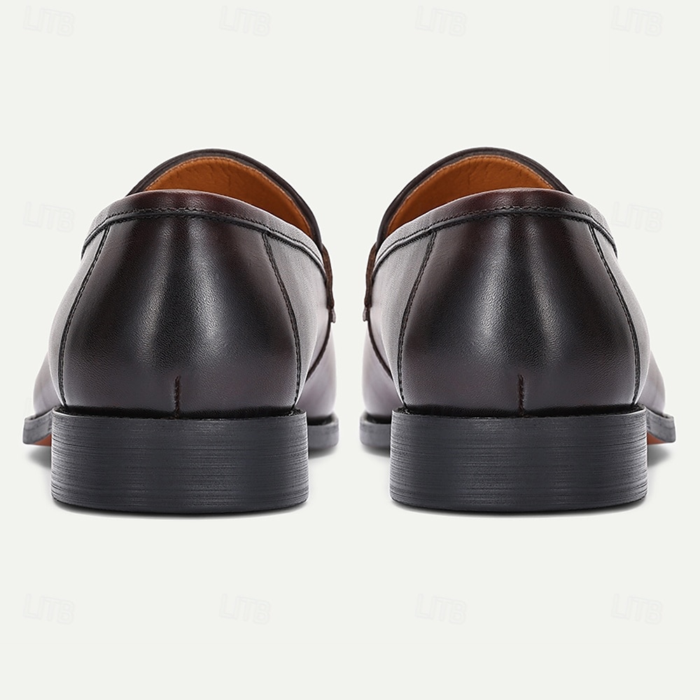 Men's Dark Brown Leather Penny Loafers – Classic Kentucky Derby Shoes for Race Day and Garden Party Outfits 2025 - $109.99 –P5