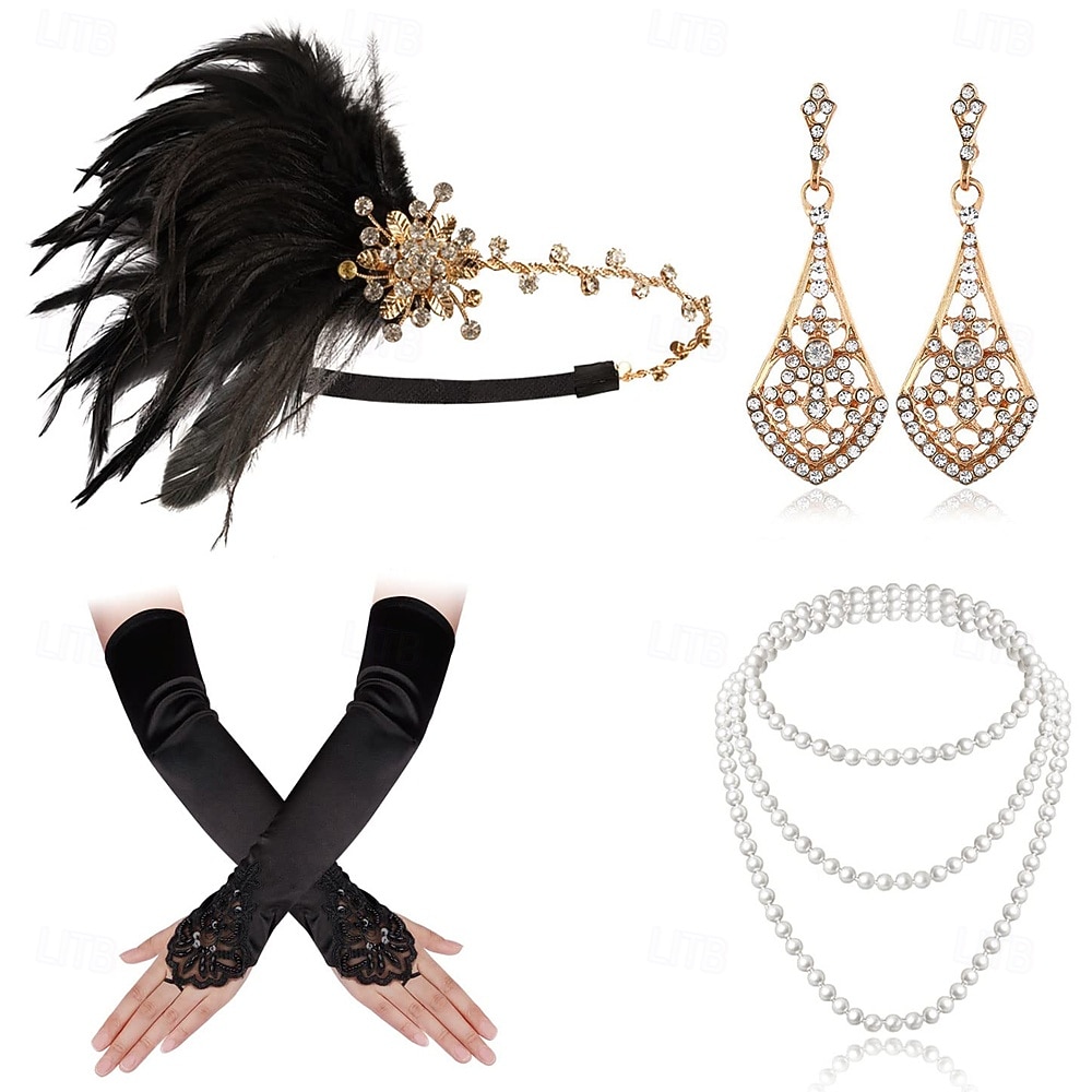 Gatsby le Magnifique Serre Tête Flapper Gatsby le Magnifique Plume Rétro Paillettes scintillantes Déguisement Femmes Carnaval Saint-Valentin Mascarade Tenue de soirée Mascarade Festival Adulte 1 de 2025 ? $23.99 –P8
