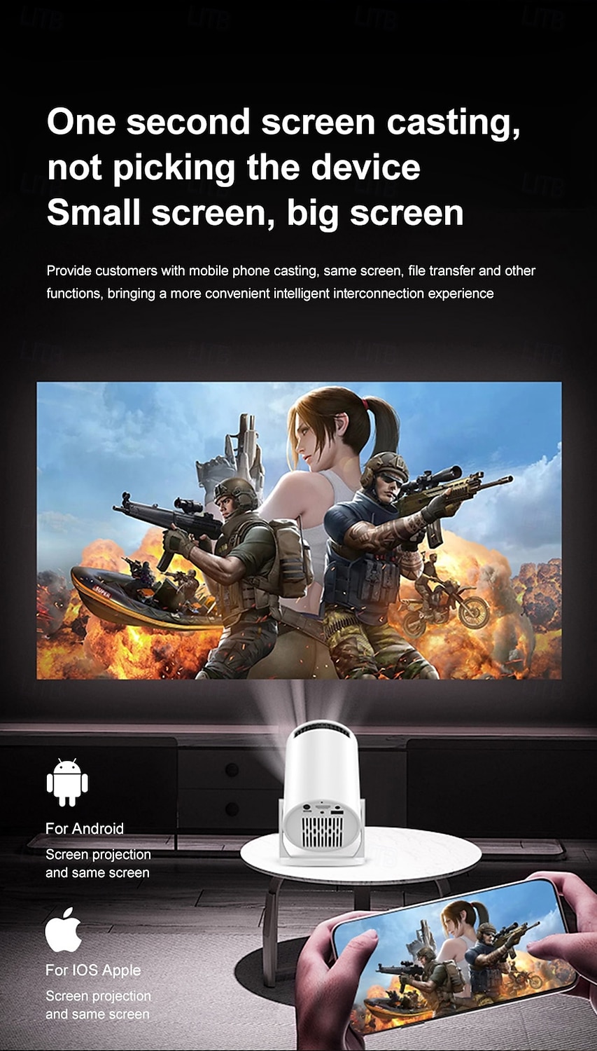 Y2S Home HD Projector Mini Portable Mini Children's Mobile Projector Hovering at Any Angle at 240 Degrees 480*360 2025 - $61.99 –P9