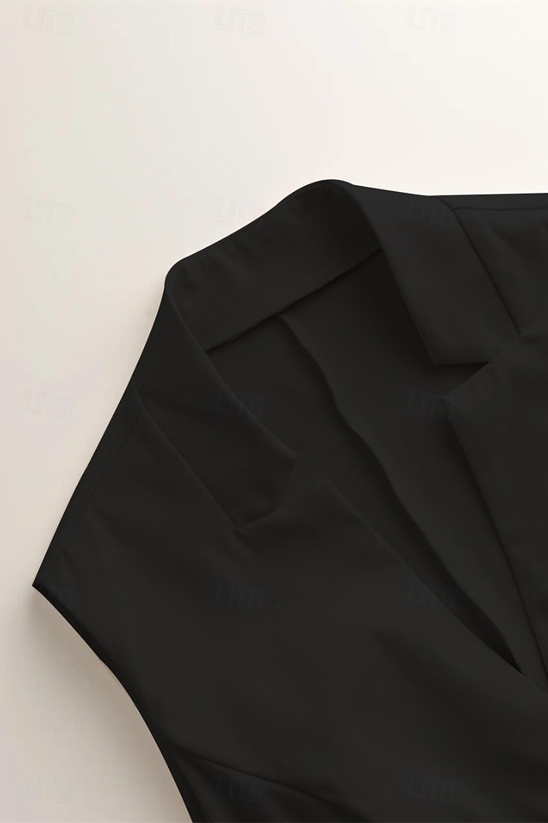 Dame linskjorte Bluse Bomull lin vest عادي Fritid Ermeløs V-hals Vanlige topper Daglig Ut på byen Knapper Svart Hvit Champagne Sommer 2025 - $17.99 –P7