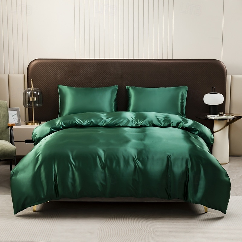 Ensemble de draps en soie glacée imitation satinée Trois ou quatre pièces de 2025 ? $30.99 –P3