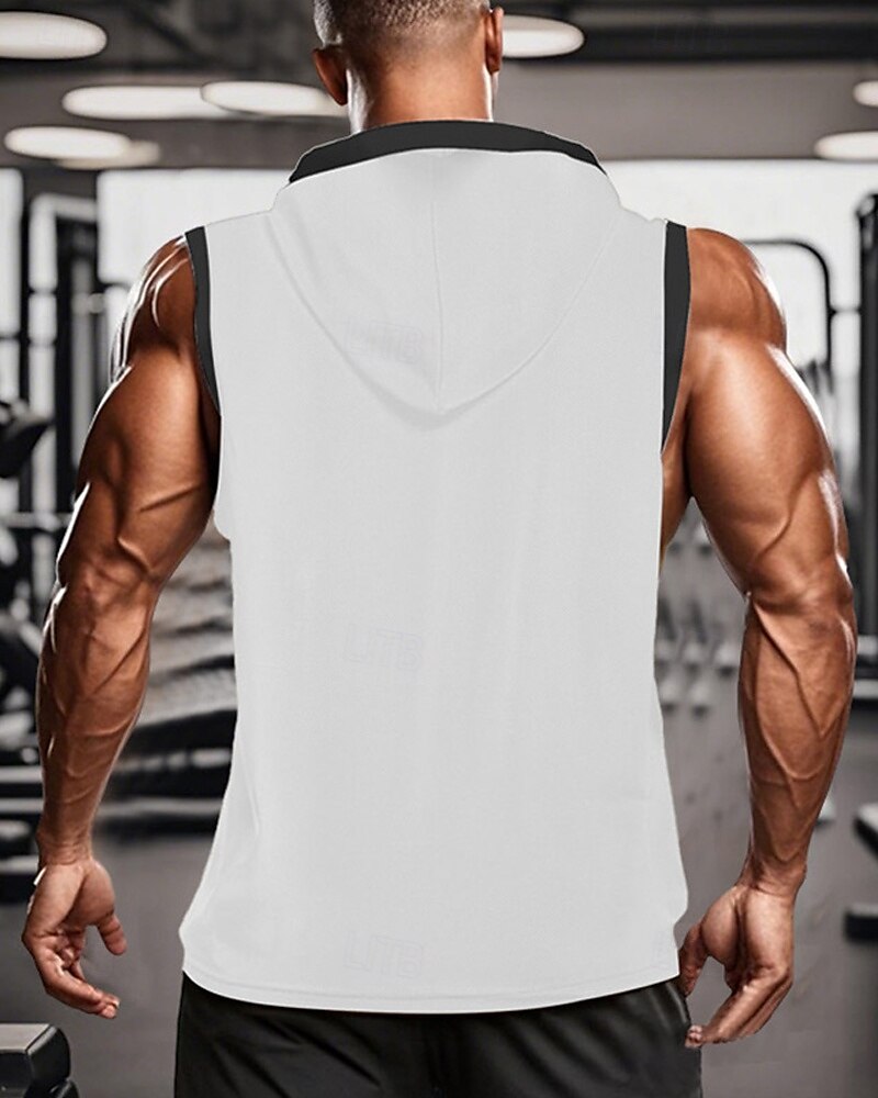 Hombre Camiseta sin mangas Top Camisetas Interiores Camisa sin mangas Sin Mangas Con Capucha Verano Bloque de color Moda Design Básico Retazos Vacaciones Calle Noche Negro Blanco Rojo Camiseta 2025 - $20.99 –P5