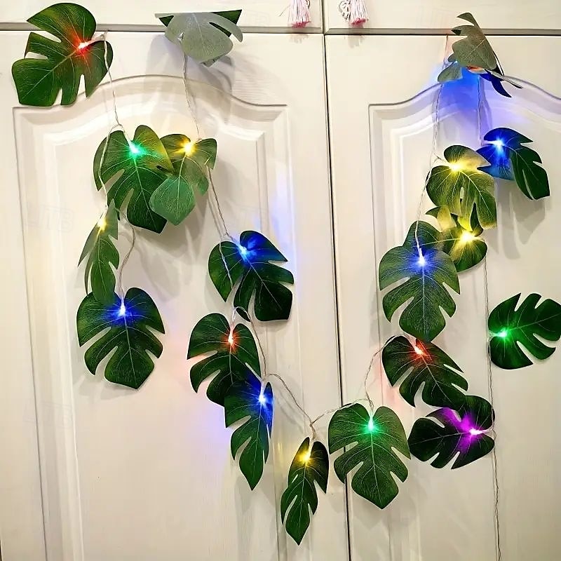 mesterséges trópusi teknős levél zsinór fények tündérfények 10/20 led akkumulátorral működő nyári strandparti udvar otthoni nyaralás hangulat dekoráció 2025 - $11.49 –P1