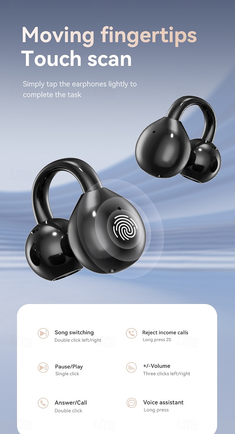 M100 אוזניות אלחוטיות אמיתיות TWS עם קליפ Bluetooth 5.3 עיצוב ארגונומי סאונד מצוין מקיף עבור כושר חדר כושר טיולים 2025 - $25.99 –P15