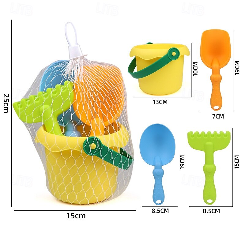4/8 pakker strandsandspader sett  & nettingpose strandleker for barn sommer sandbøtter for barnecruise på stranden 2025 - $16.99 –P5