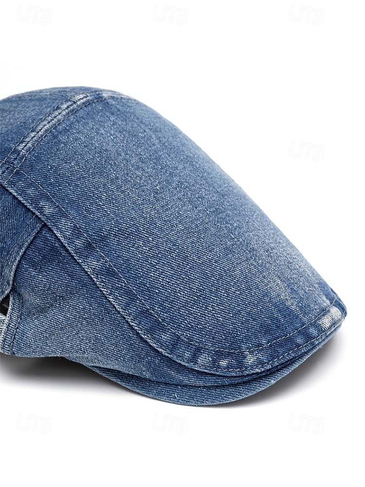 berretto piatto in denim da donna con vestibilità regolabile, stile casual per primavera ed estate, perfetto per attività all'aperto, uso quotidiano e viaggi del 2025 a $14.99 –P8