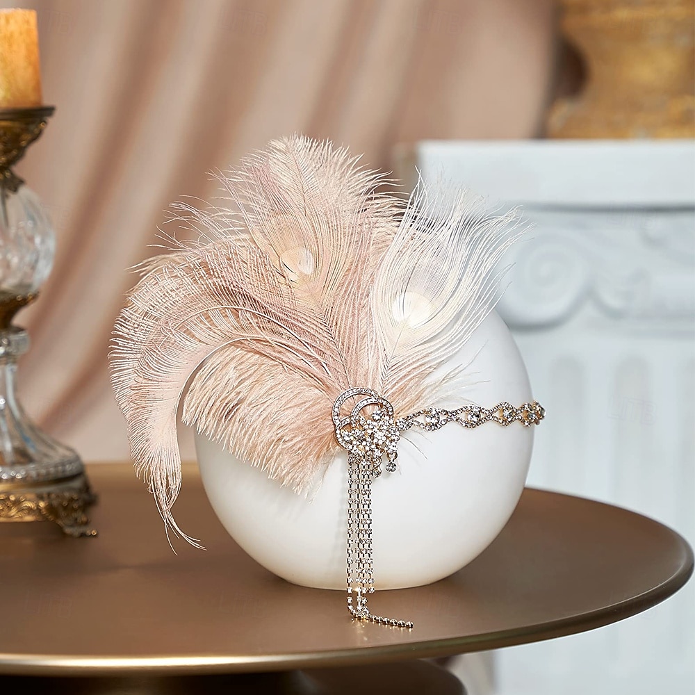 A nagy Gatsby Flapper fejpánt Gyöngyös karkötő Fülbevaló A nagy Gatsby Toll Retro Csillogó glitter Női Farsang Valentin nap Álarcos mulatság Party estélyi viselet Álarcos mulatság Fesztivál Felnőttek 2025 - $17.49 –P13