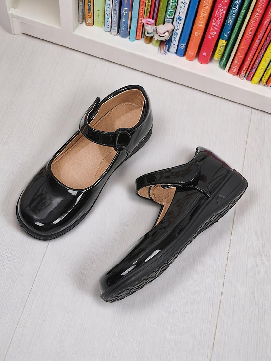 scarpe mary jane nere verniciate per bambine con cinturino a strappo – scarpe eleganti per la scuola elementare del 2026 a $34.99 –P4