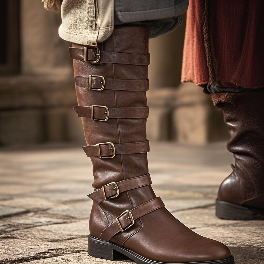 Středověké Renesanční Boty Ploché jazzové boty Pirát Válečník Rytíř Pánské Unisex Pirát Steampunk předvečer Všech svatých Karneval Výkon Večírek LARP Dospělé Boty 2025 - $85.99 –P1