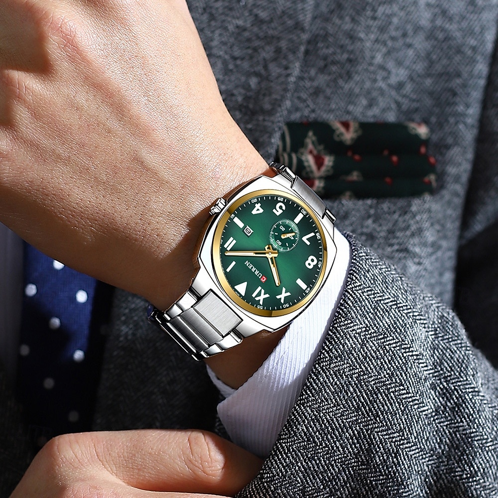 Orologio al quarzo CURREN da uomo grande quadrante di lusso orologio da polso business calendario luminoso impermeabile in acciaio inossidabile del 2025 a $19.99 –P3