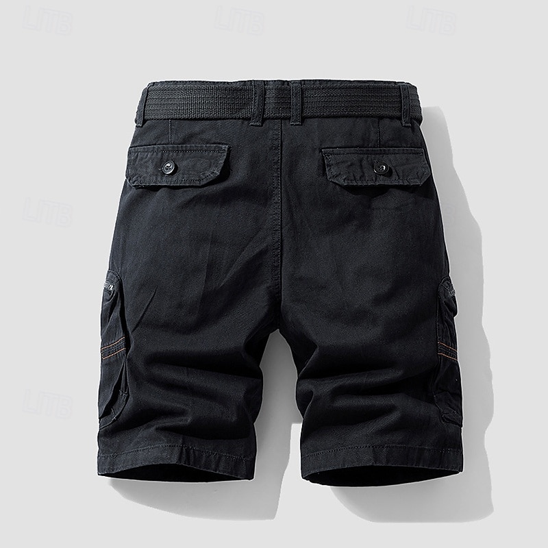 Per uomo Pantaloncini cargo Shorts Pantaloncini Estivi Bottoni Tasca con cerniera Tasche Multiple Semplice Comodità Indossabile Lunghezza al ginocchio All'aperto Sport Quotidiano Moda Casual Nero Blu del 2025 a $31.99 –P18