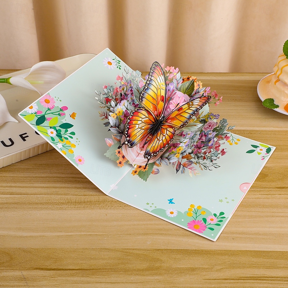 fluture 3d vibrant  & felicitare pop-up cu margarete cel mai bun cadou pentru mama, felicitare cu buchet de flori de ziua mamei, aprecierea profesorului, ziua de nastere, felicitare de multumire 2026 - $12.99 –P7