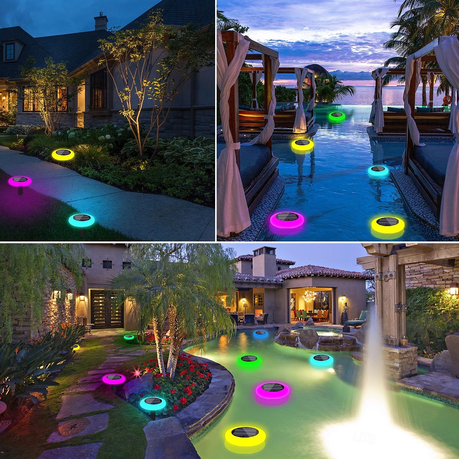 1 قطعة مصابيح LED تعمل بالطاقة الشمسية في الهواء الطلق مقاومة للماء RGB ضوء ملون ضوء حمام السباحة مقبس أرضي مزدوج الغرض تصميم منفصل IP65 مقاوم للماء فناء حديقة مسار حمام السباحة نافورة المناظر 2025 - $26.99 –P5