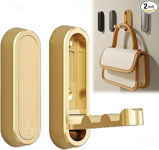 2pcs Folding Wall Hooks Folding Coat Hooks Space-Saving Foldable Hook Bathroom Towel Hook Wall Mounted for Hanging Coat Towels Clothes Hat Bags Keys 2025 - $11.49 –P1