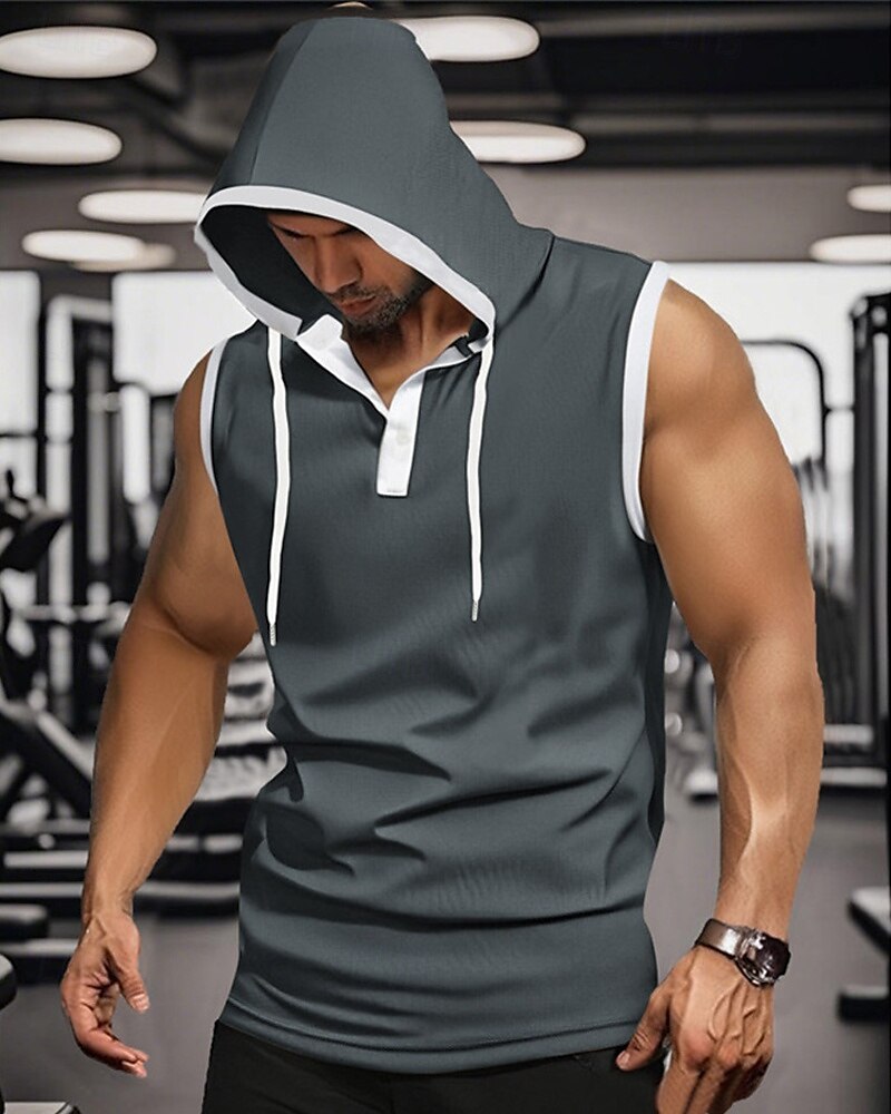 Hombre Camiseta sin mangas Top Camisetas Interiores Camisa sin mangas Sin Mangas Con Capucha Verano Bloque de color Moda Design Básico Retazos Vacaciones Calle Noche Negro Blanco Rojo Camiseta 2025 - $20.99 –P12