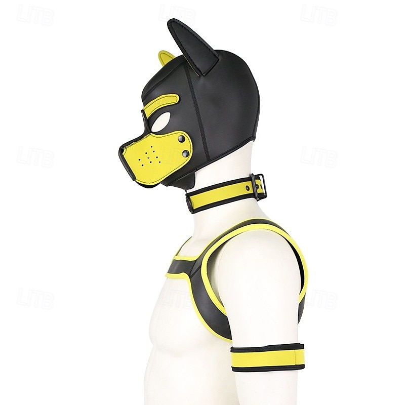 BDSM Kožená komunita Puppy Play Maska pro štěně Psí kapuce Dospělé Unisex Pride Parade Měsíc hrdosti předvečer Všech svatých Karneval Jednoduchý karnevalový kostým 2025 - $55.99 –P10