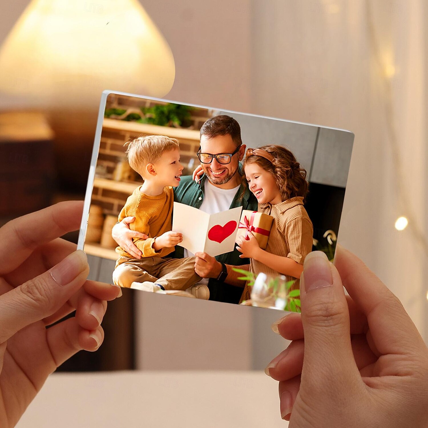 Blocco fotografico personalizzato in acrilico, regalo perfetto per papà, festa del papà, festa della mamma, decorazione per la casa, matrimonio, compleanno del 2025 a $20.99 –P1