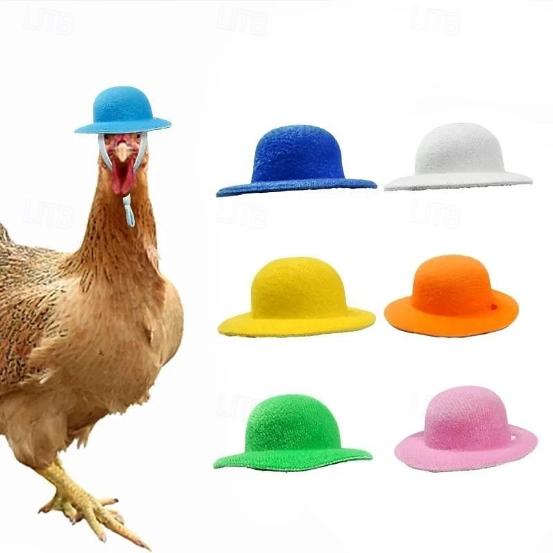 Cappello da pollo in fibra di poliestere resistente con chiusura a coulisse per la protezione del pollame, adatto a varie razze di polli del 2025 a $5.99 –P4