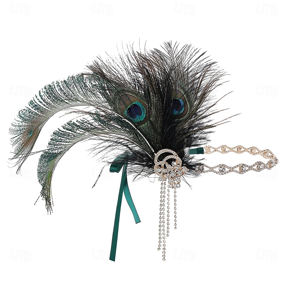 A nagy Gatsby Flapper fejpánt Gyöngyös karkötő Fülbevaló A nagy Gatsby Toll Retro Csillogó glitter Női Farsang Valentin nap Álarcos mulatság Party estélyi viselet Álarcos mulatság Fesztivál Felnőttek 2025 - $17.49 –P11