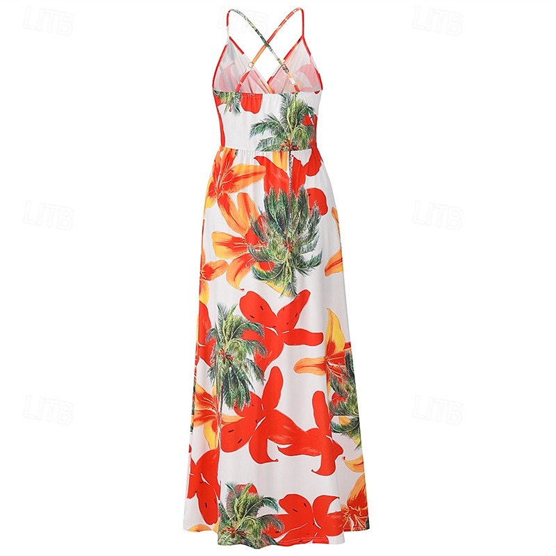 Per donna Abito Midi Abito Estivo Abito Sottoveste Abito Boho Moda Moderno Quotidiano Spiaggia Weekend Vestibilità regolare Floreale Senza Maniche Scollo a V blu acqua Nero Rosa Arancione Estate del 2025 a $23.99 –P9