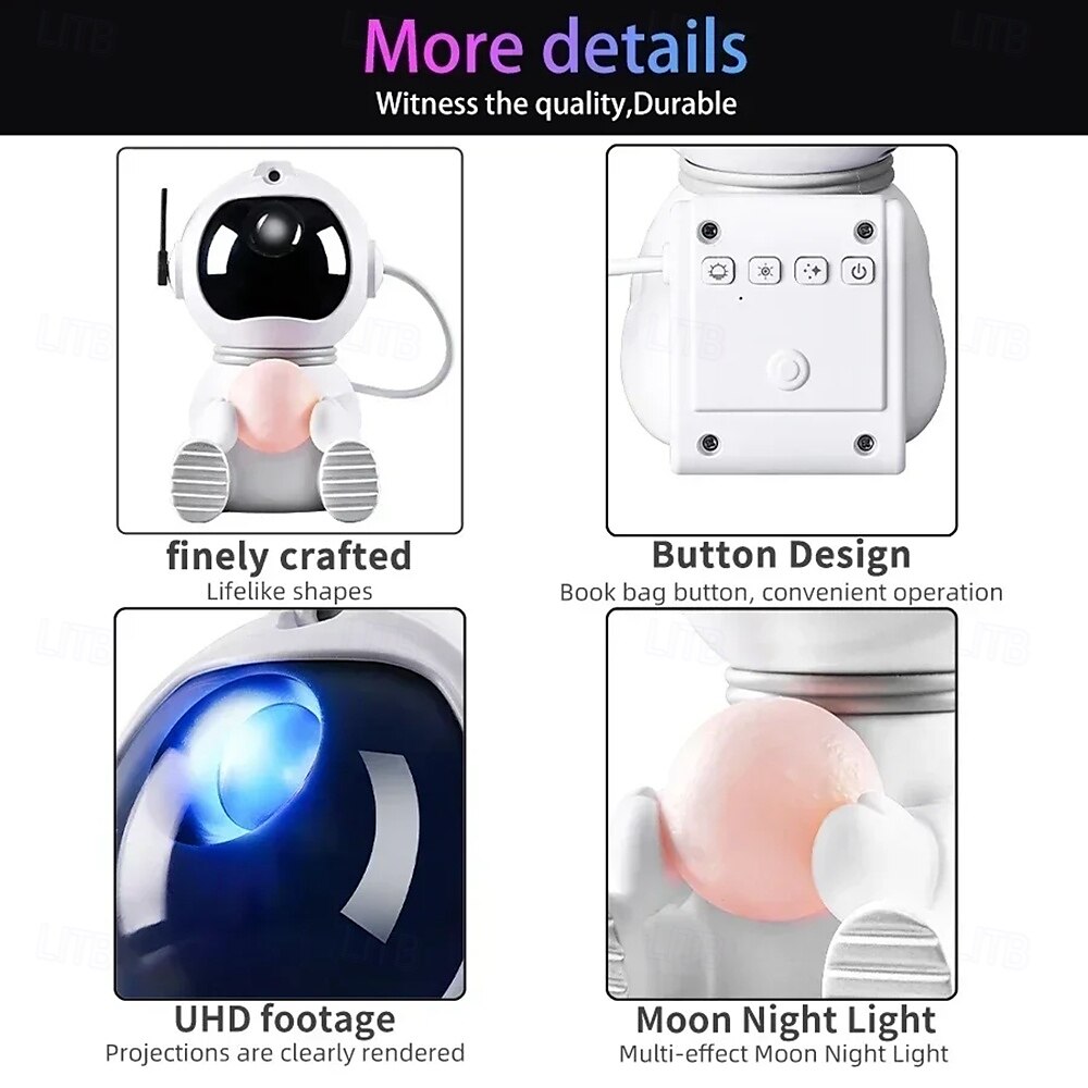 Galaxy Star Astronaut Projector LED Night Light Nebula Ceiling Lamp for Bedroom Decoration & Kids Gift 2025 - $63.99 –P5