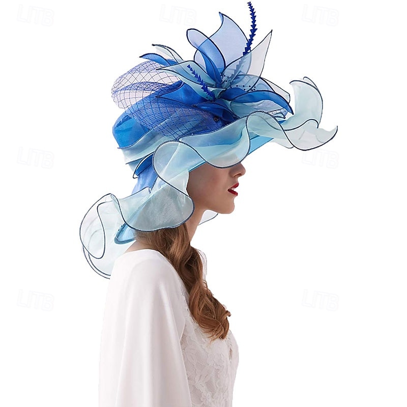 naisten hatut headband hiusneula organza fascinator kirkkohattu kukka teejuhlat häähattu 2025 - $53.99 –P4