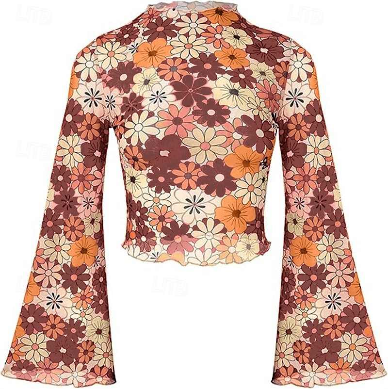 Retrò Vintage Anni '70 Disco Crop Top Hippie Stampa Per donna Giorno dei Re Mascherata Festa / Sera Parata dell'Orgoglio Mese dell'orgoglio Adulti Top del 2025 a $17.99 –P5