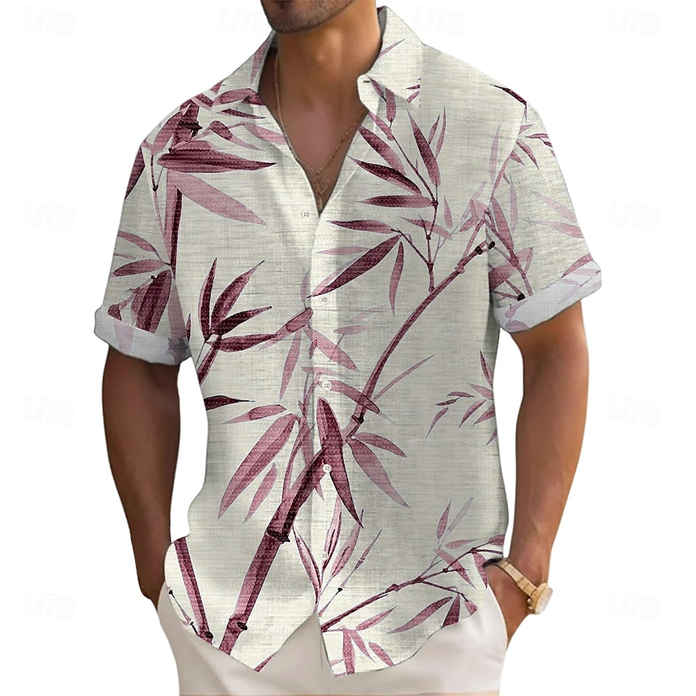Ανδρικά Φυτά Μπαμπού Πουκάμισο Καλοκαιρινό πουκάμισο Πουκάμισο με κουμπιά Κοντομάνικο Μόδα Casual Διακοπές Καθημερινή Ένδυση Ρούχα παραλίας Καλοκαίρι Άνοιξη Απορρίπτω 3D εκτύπωση Λινό σαν πουκάμισο 2026 - $25.99 –P6