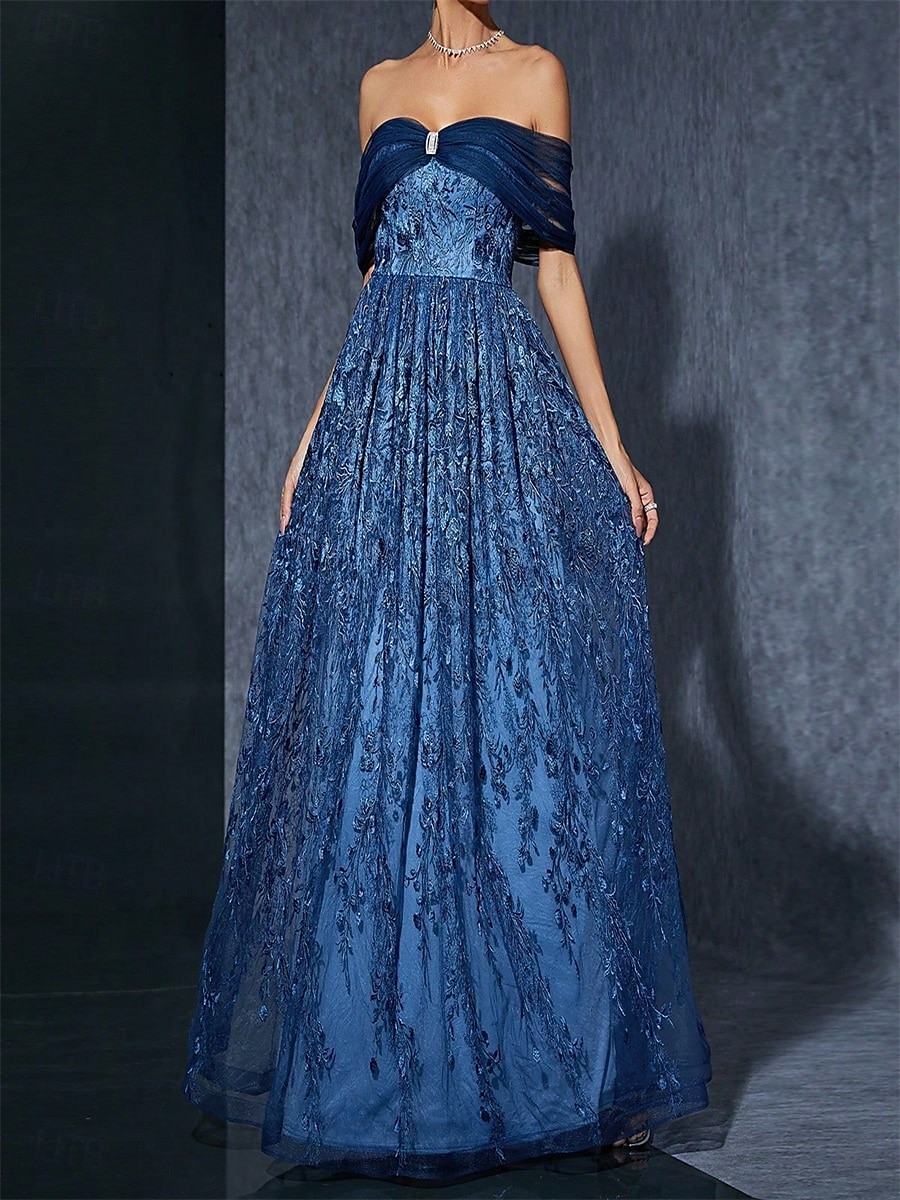 A-Linie Šaty Quinceanera Společenské Šaty Svatební Svatební Hosté Dlouhé Bez Rukávů Vypasované Šaty Polyester Bez Záduší S Vyšíváním 2025 - $109.99 –P2
