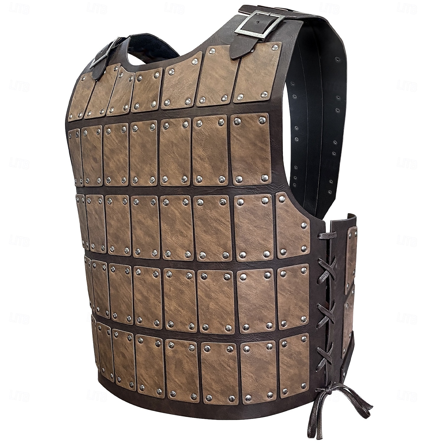 Retro Středověké Renesanční Zbraně a výzbroj Maškarní Hrudník Válečník Viking Shieldmaiden Cvočky Pevná barva Maškarní kostým Pánské Viking předvečer Všech svatých Karneval Plesová maškaráda Výkon 2026 - $77.99 –P2