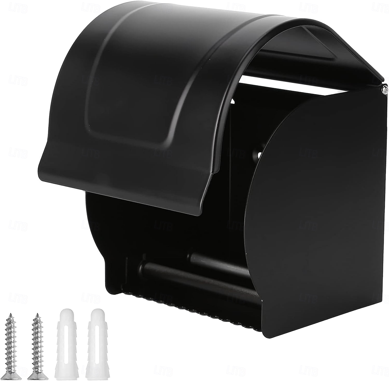 wc-paperiteline nykyaikainen alumiininen seinälle asennettava wc-paperirullan pidike mattamusta 1kpl 2025 - $9.99 –P1