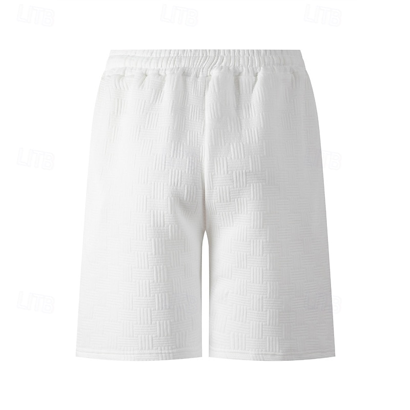 Herr Atletiska shorts Svett shorts Shorts Sommarshorts Ficka Snörning Elastisk midja Slät Komfort Andningsfunktion Kort Utomhus Sport Klassisk Ledigt Svart Vit 2025 - $18.99 –P10