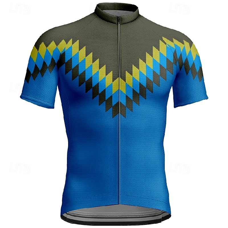 Pánské Cyklodres Krátký rukáv Kolo Tričko Dres se 3 zadními kapsami Horská cyklistika Prodyšné Rychleschnoucí Anatomický design Odvod Žlutá Červená Modrá Sportovní Oblečení 2025 - $25.99 –P15