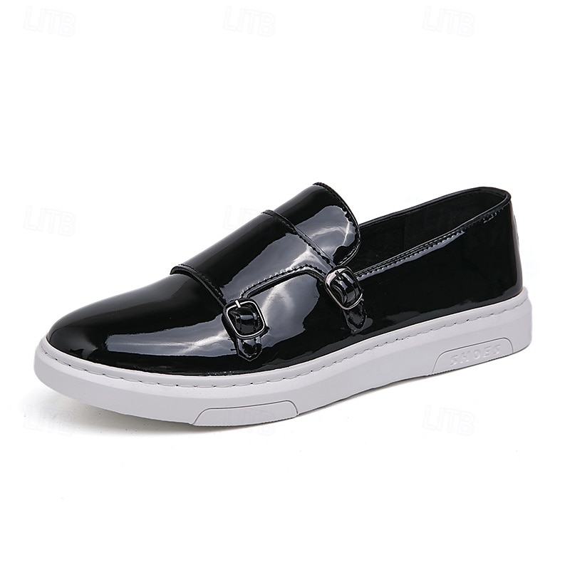 Witte instappers met monniksband voor heren – elegante casual schoenen voor op kantoor, evenementen en zakelijke casuals 2025 - $46.99 –P1