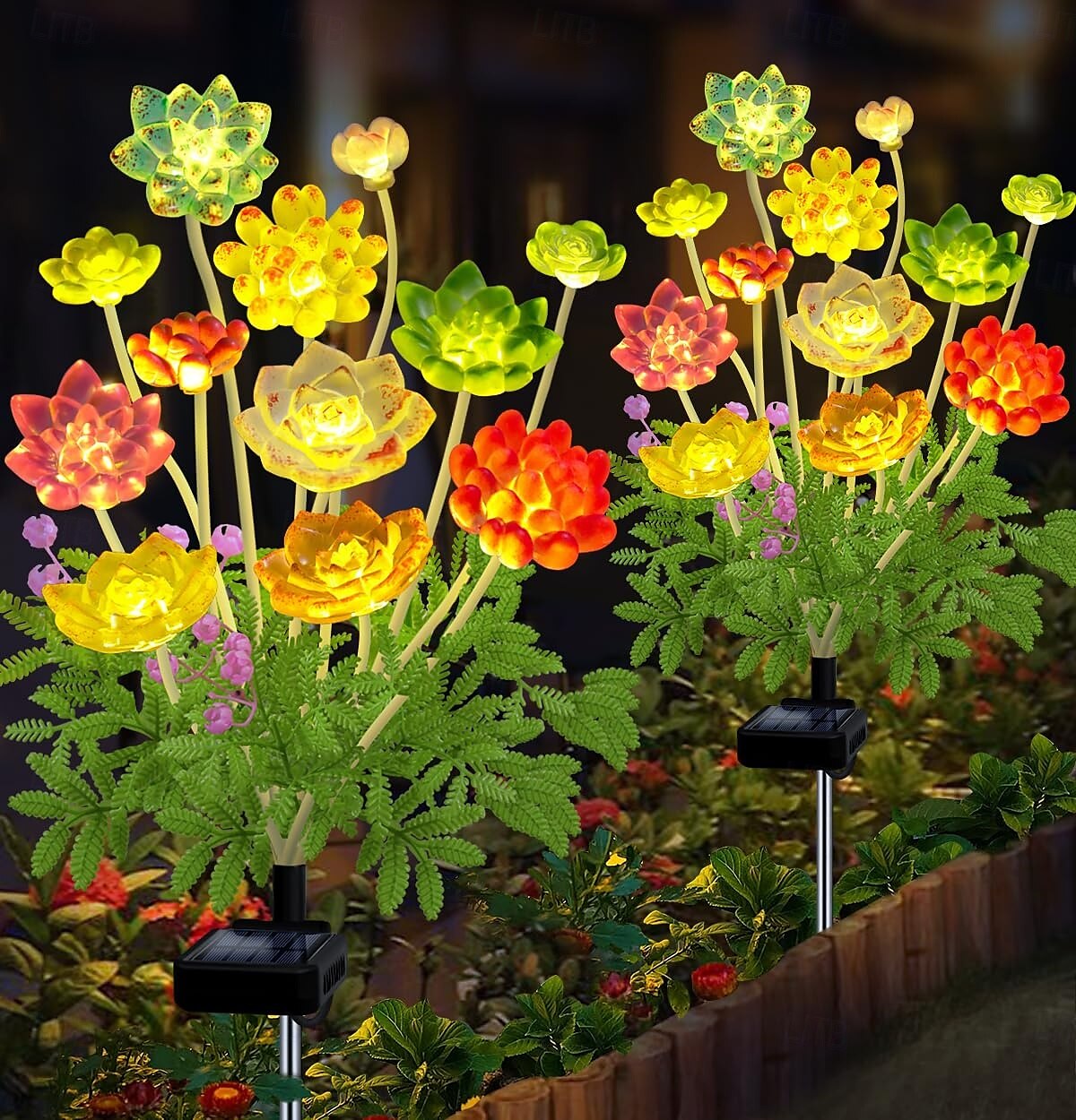 1 lâmpada de encaixe para simulação solar de suculentas para áreas externas, jardim de pátio, caminho de gramado, lâmpada de paisagem, lâmpada decorativa, presente para entusiastas de jardinagem de 2025 por $9.99 –P2