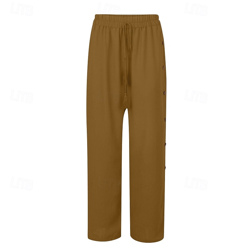 Mujer pantalones Pantalones Casual Longitud total Cintura Media Plano Hebilla Diseño de cordón elástico Al Aire Libre Cómodo Festivos Ropa Cotidiana Fin de semana Rojo oscuro Magenta Verde oscuro Gris 2025 - $18.99 –P16