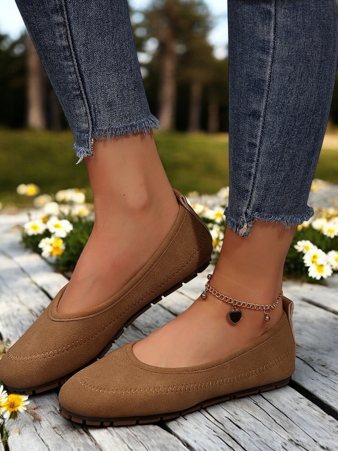 Damen-Barfußschuhe mit breiter Zehenpartie in Braun – bequeme Slipper mit Nullsprengung für entspanntes Gehen und Reisen 2025 - $19.99 –P4
