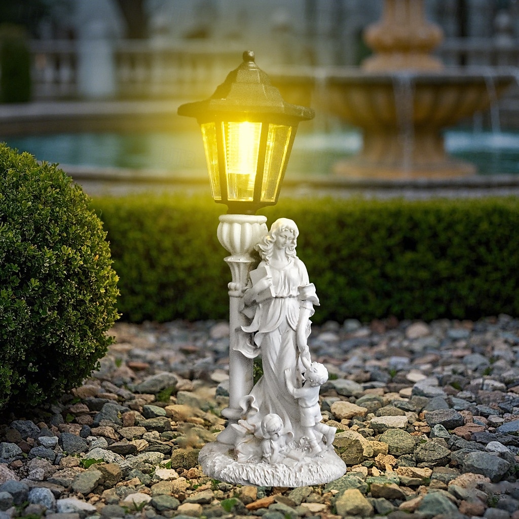 1 pc led outdoor landschaft lichter engel umarmung buch mutter und kind harz anhänger lampe hof garten rasen pfad park landschaft lampe dekorative lampe 2026 - $30.99 –P6