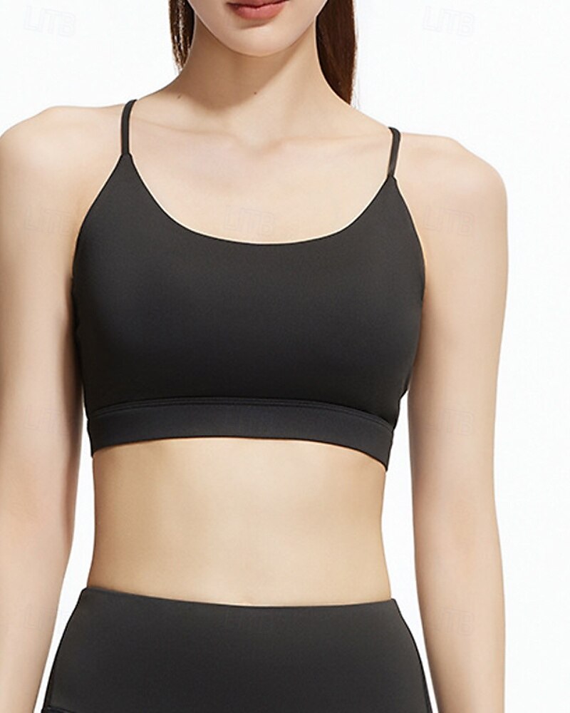 Mujer Buena parte superior Correa de espagueti Sujetador superior Tiras posteriores Confortable Transpirable Malla Bloque de color Deporte Ropa de Deporte Negro Blanco Yoga Aptitud física Casual 2025 - $15.49 –P6