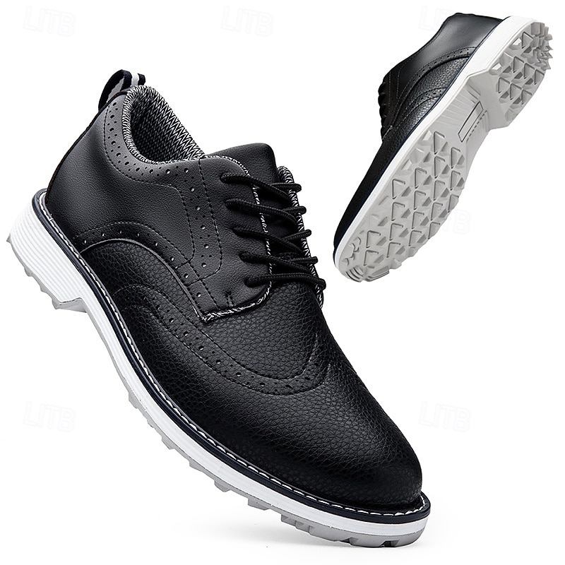férfi fehér brogue golfcipő – tartós műbőr fűzős tornacipő perforált részletekkel a golf és a sport szerelmeseinek 2025 - $79.99 –P2