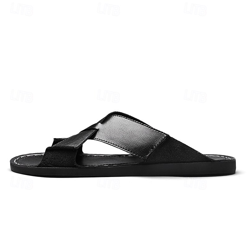 Braune Herren-Sandalen mit Kreuzriemen aus Kunstleder – bequeme Schlupfsandalen mit hochwertiger Lederkonstruktion und verstellbarer Passform, ideal für entspannten Sommerlook und Outdoor-Abenteuer 2025 - $42.99 –P10