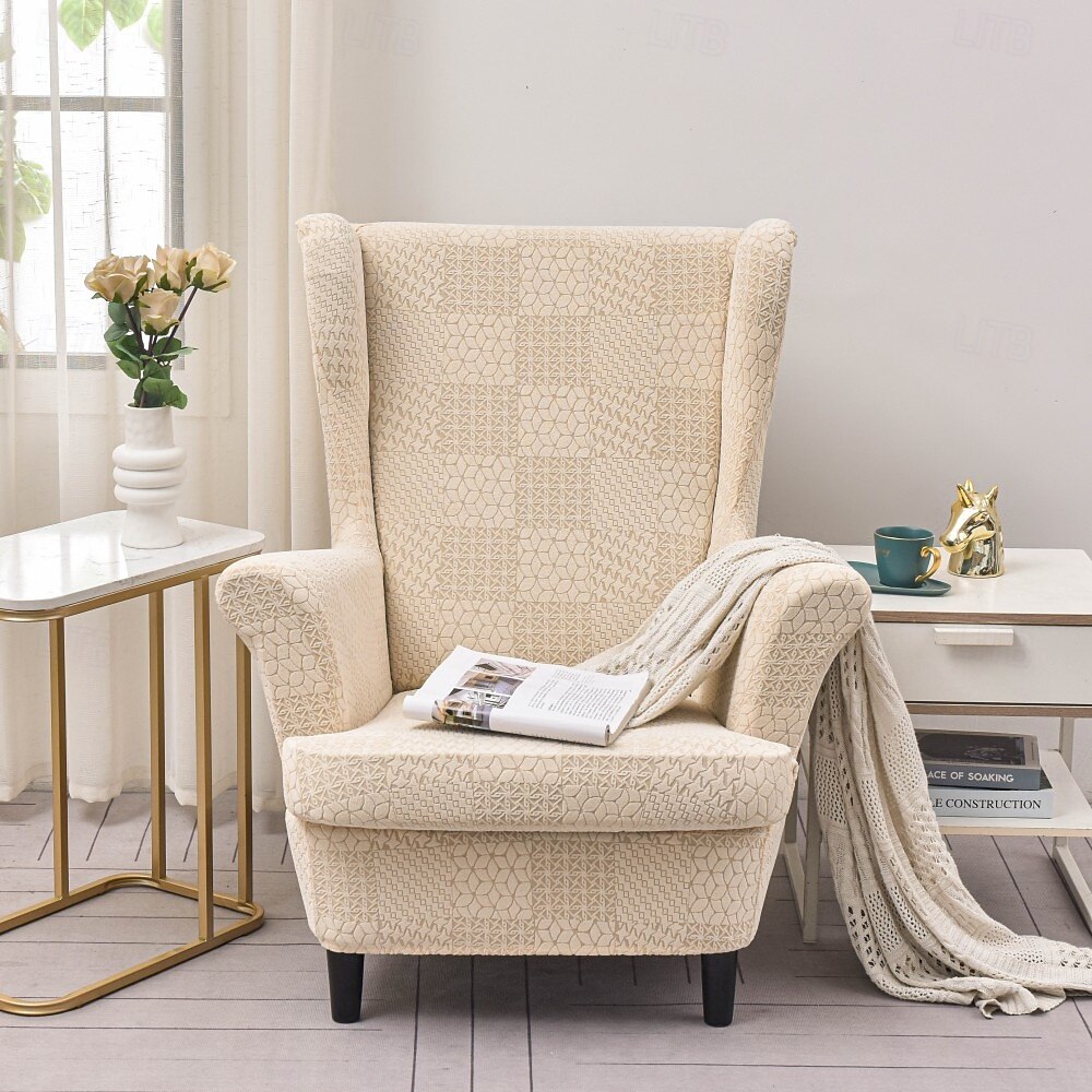 Copertura per poltrona a orecchioni Geometrico Stampato e jacquard Poliestere Copriletto del 2025 a $37.99 –P9