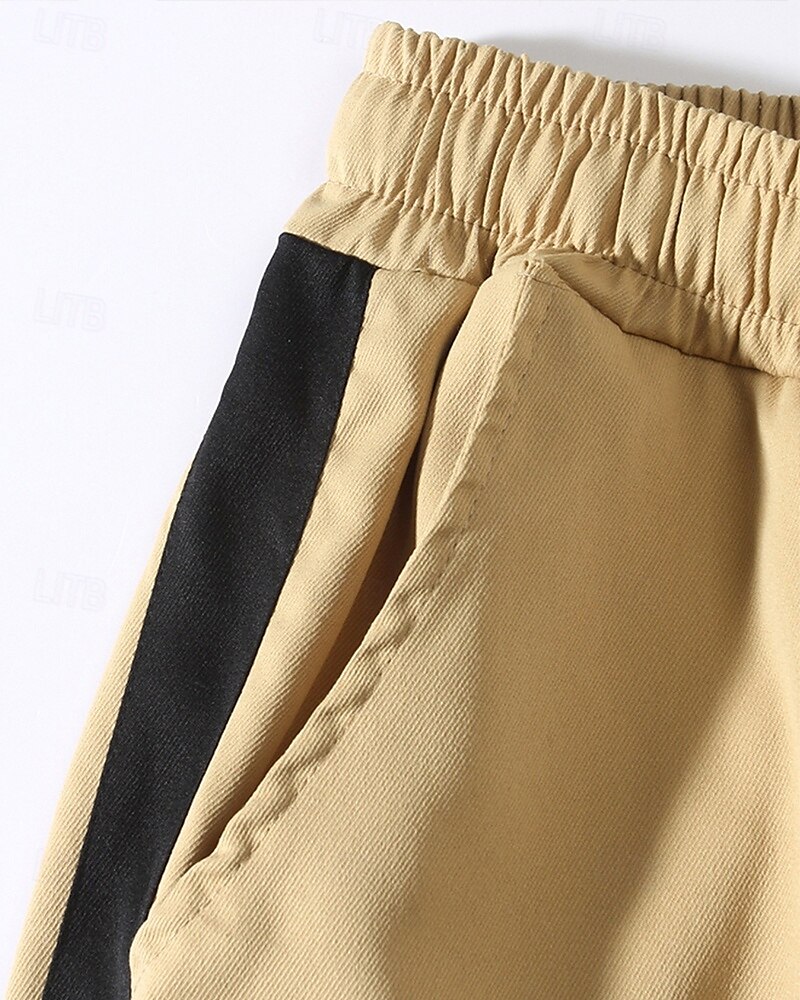Men's Cargo Shorts Shorts Summer Shorts Drawstring Elastic Waist Multi Pocket Plain Comfort Wearable Knee Length Outdoor Sport Daily Fashion Casual Black Khaki 2025 - $21.99 –P4