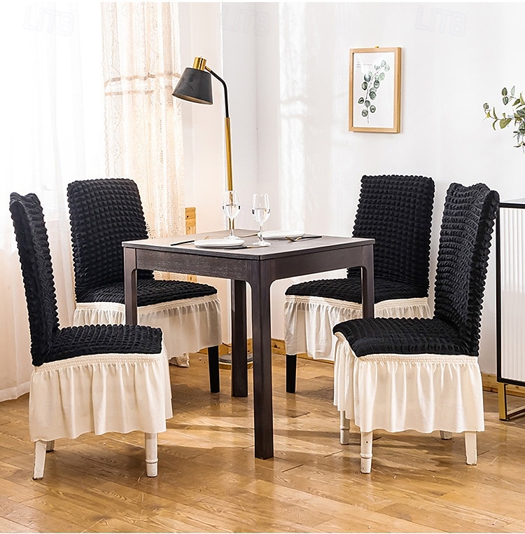 potah na židli s bublinovou kostkou, seersucker sukní, elastický potah na jídelní židli, strečový potah na svatební židli, potah na párty, potah na sedadlo, domácí potah 2025 - $10.99 –P7