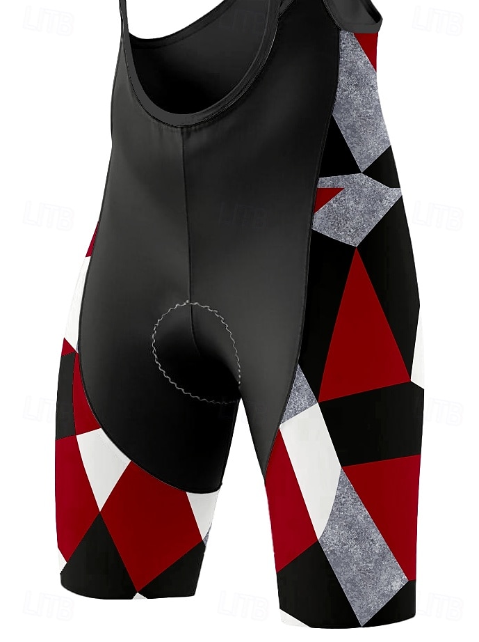 Herren Grafik Geometrisch Fahrradträgerhose 3D gepolsterte Shorts Fahhrad Shorts Trägerhose Sport Sonnenschutz 3D-Polster Schnelltrocknend Feuchtigkeitsableitend Rot Bekleidung Fahrradbekleidung 2026 - $28.99 –P3