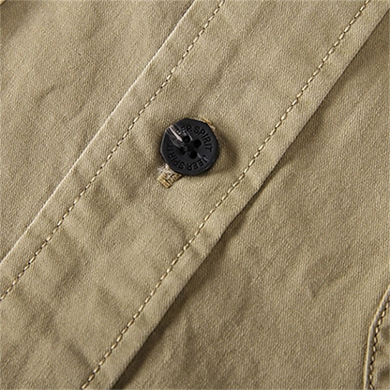 Herren Hemd Sommerhemd Freizeithemd Knopfhemd Cargohemd Dunkel Blau Kaki Armeegrün Langarm Einfach Hemdkragen Urlaub Hawaiianisch Tasche Bekleidung 100% Baumwolle Mode Lässig Bequem 2025 - $36.99 –P3