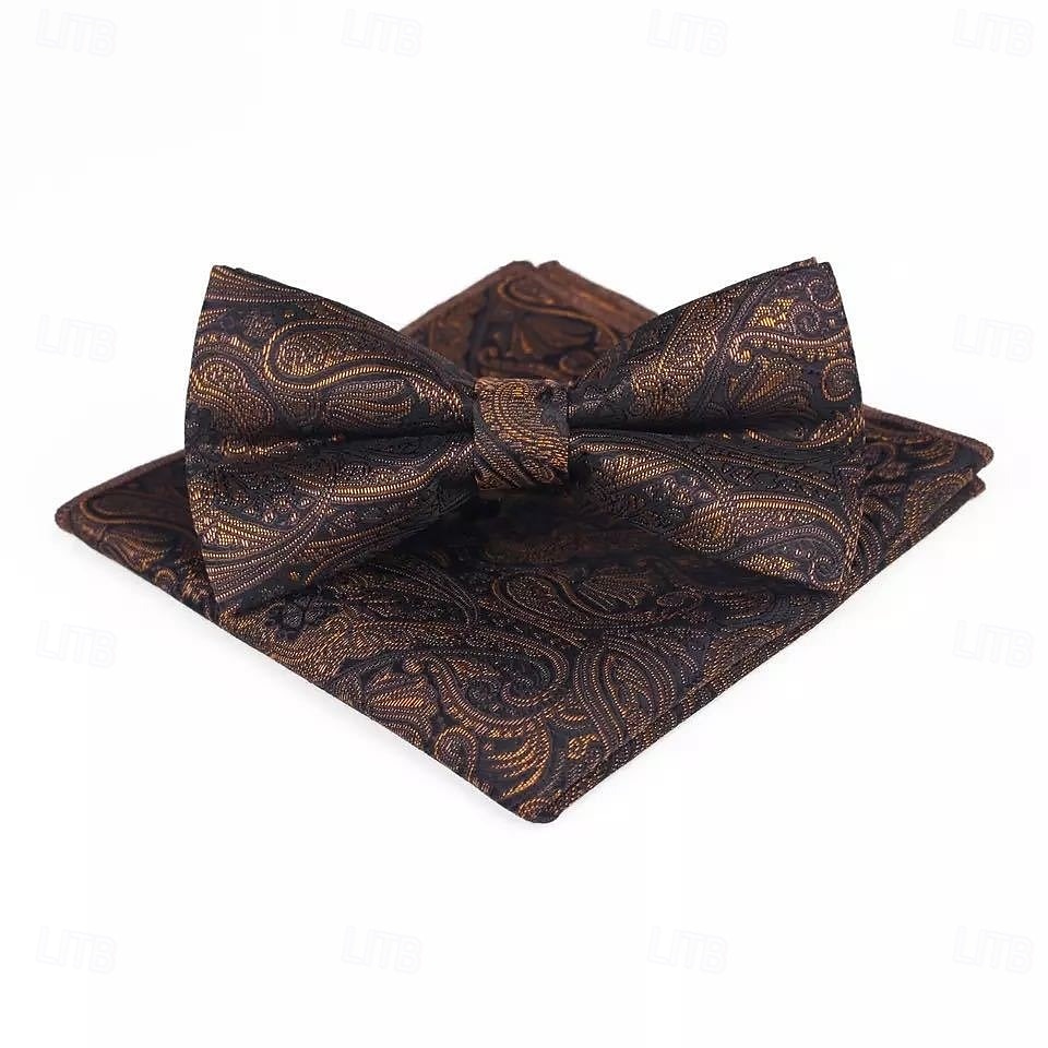 Corbata de Moño Vintage para Boda de Hombres Fiesta Regreso a Casa Corbata de Moño con Estampado Floral Burdeos Azul Marino Verde Oscuro 2025 - $15.99 –P7